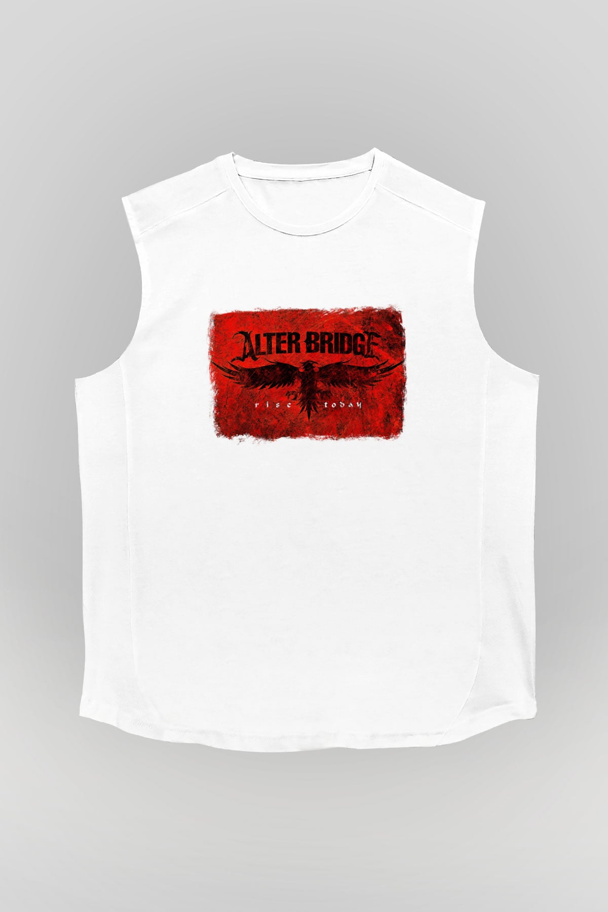 Alter Bridge Baskılı Unisex Beyaz Kolsuz Tişört