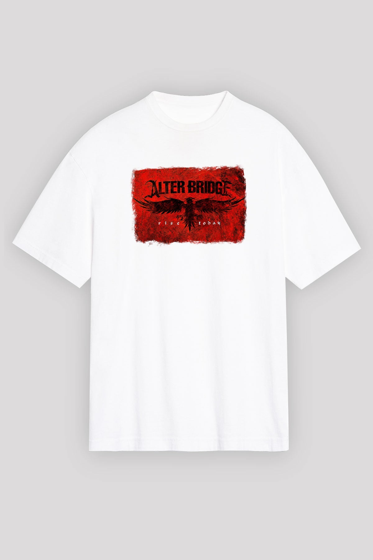 Alter Bridge Baskılı Unisex Beyaz Oversize Tişört