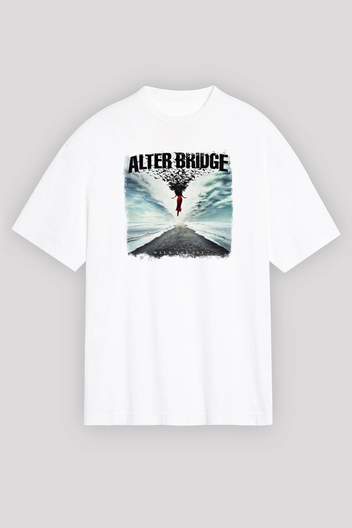 Alter Bridge Baskılı Unisex Beyaz Oversize Tişört