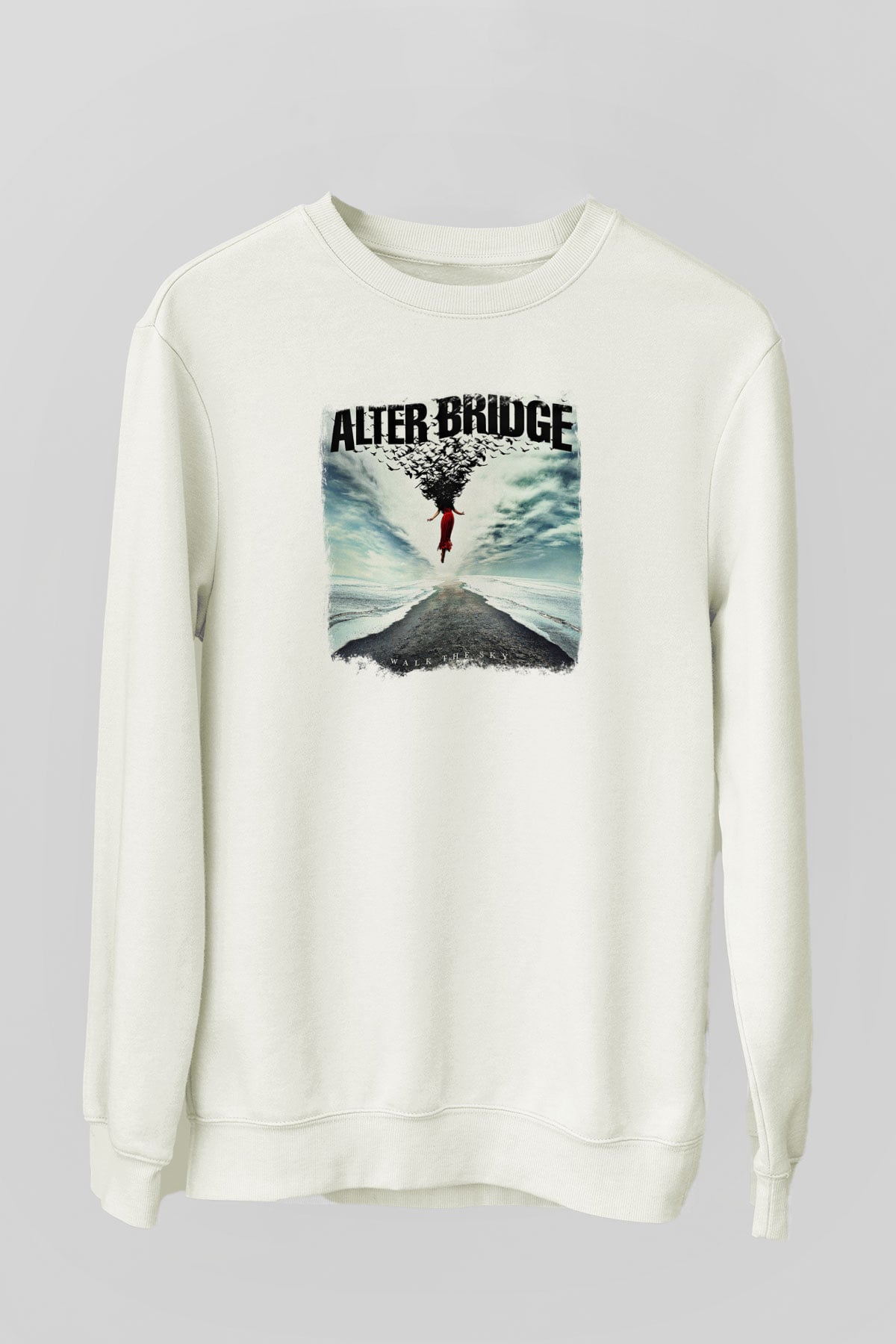 Alter Bridge Baskılı Unisex Beyaz Sweatshirt