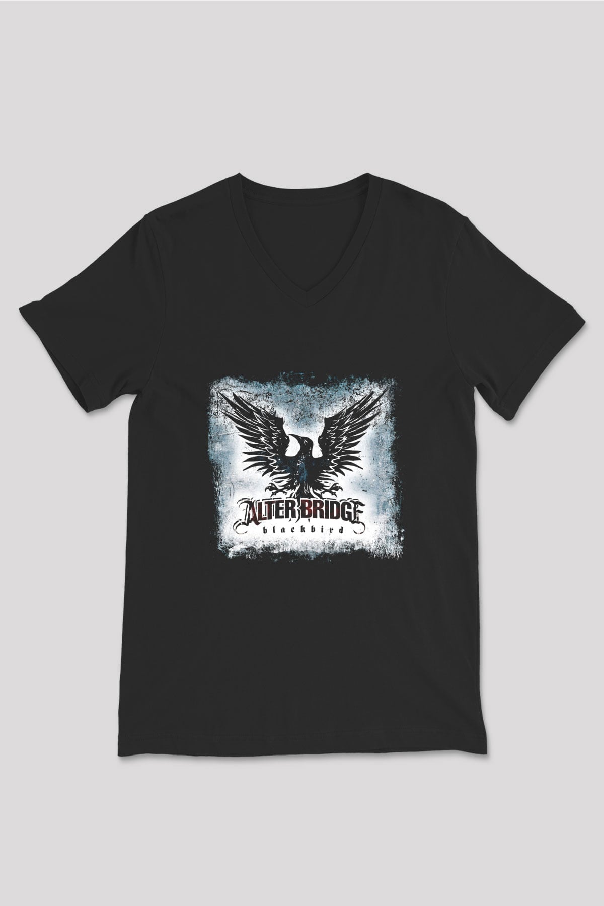 Alter Bridge Baskılı Unisex Siyah V Yaka Tişört