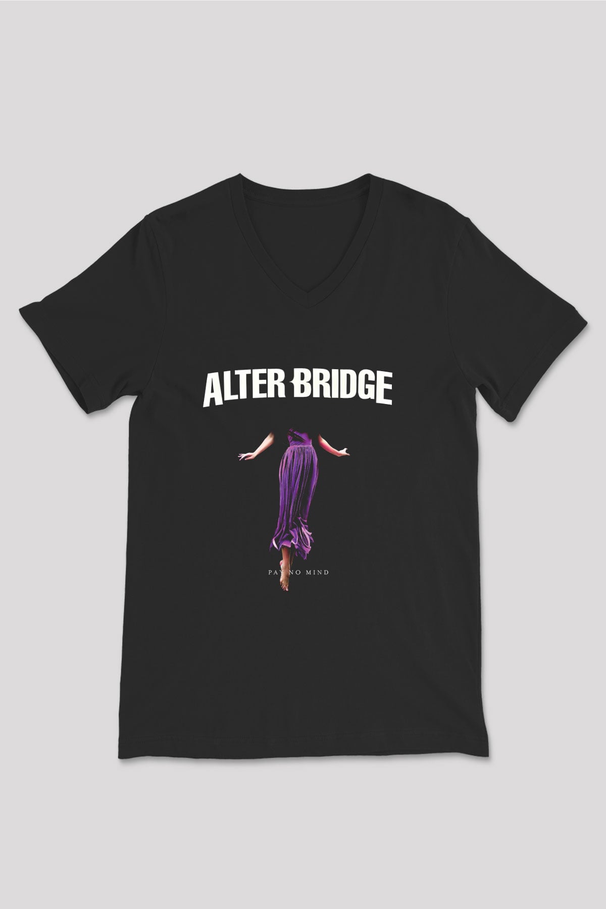Alter Bridge Baskılı Unisex Siyah V Yaka Tişört
