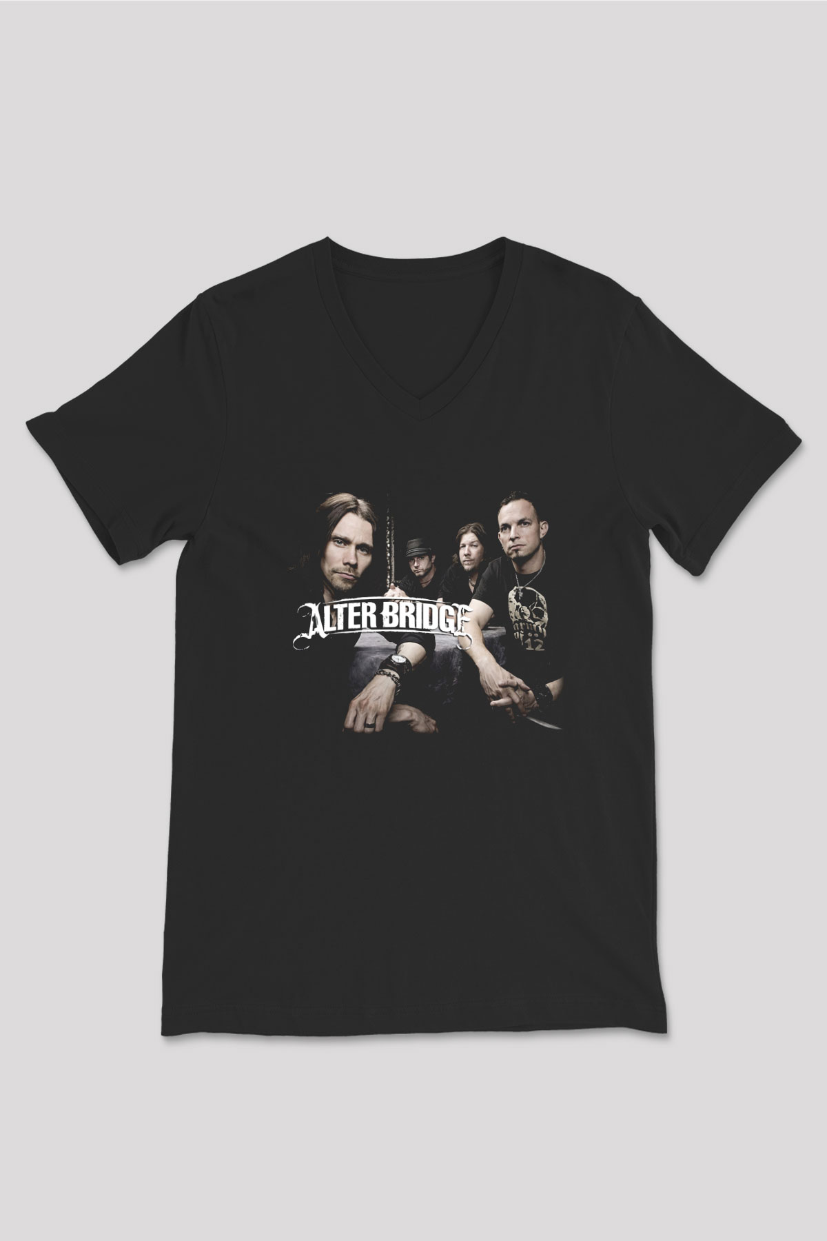 Alter Bridge Siyah Unisex V Yaka Tişört T-Shirt