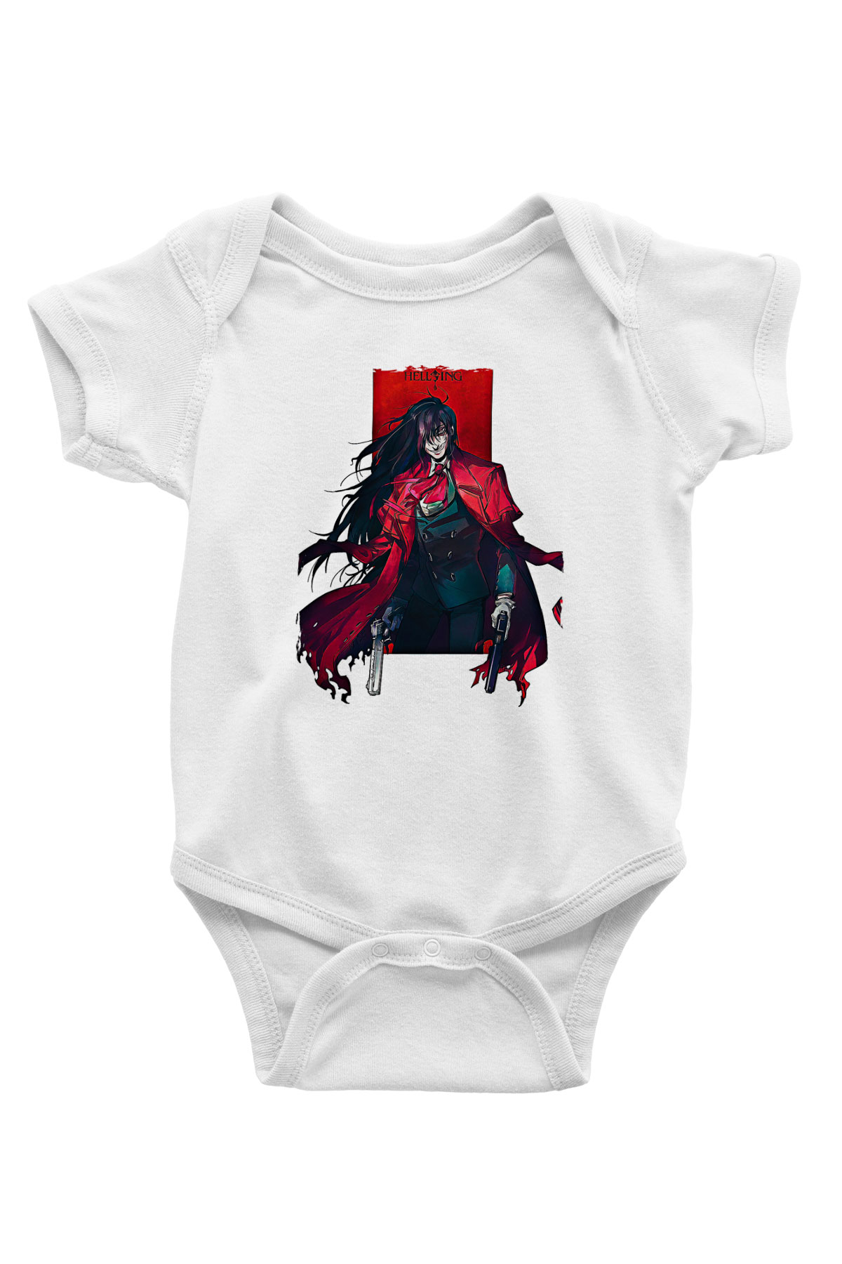 Alucard Baskılı Beyaz Unisex Bebek Body - Zıbın