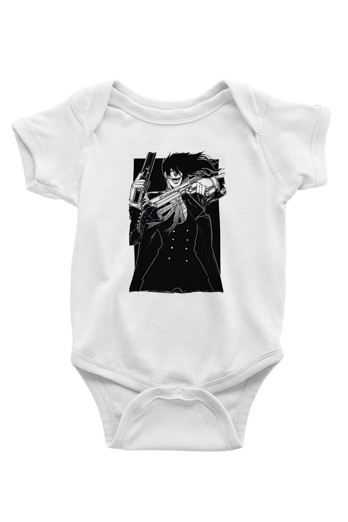 Alucard Baskılı Beyaz Unisex Bebek Body - Zıbın