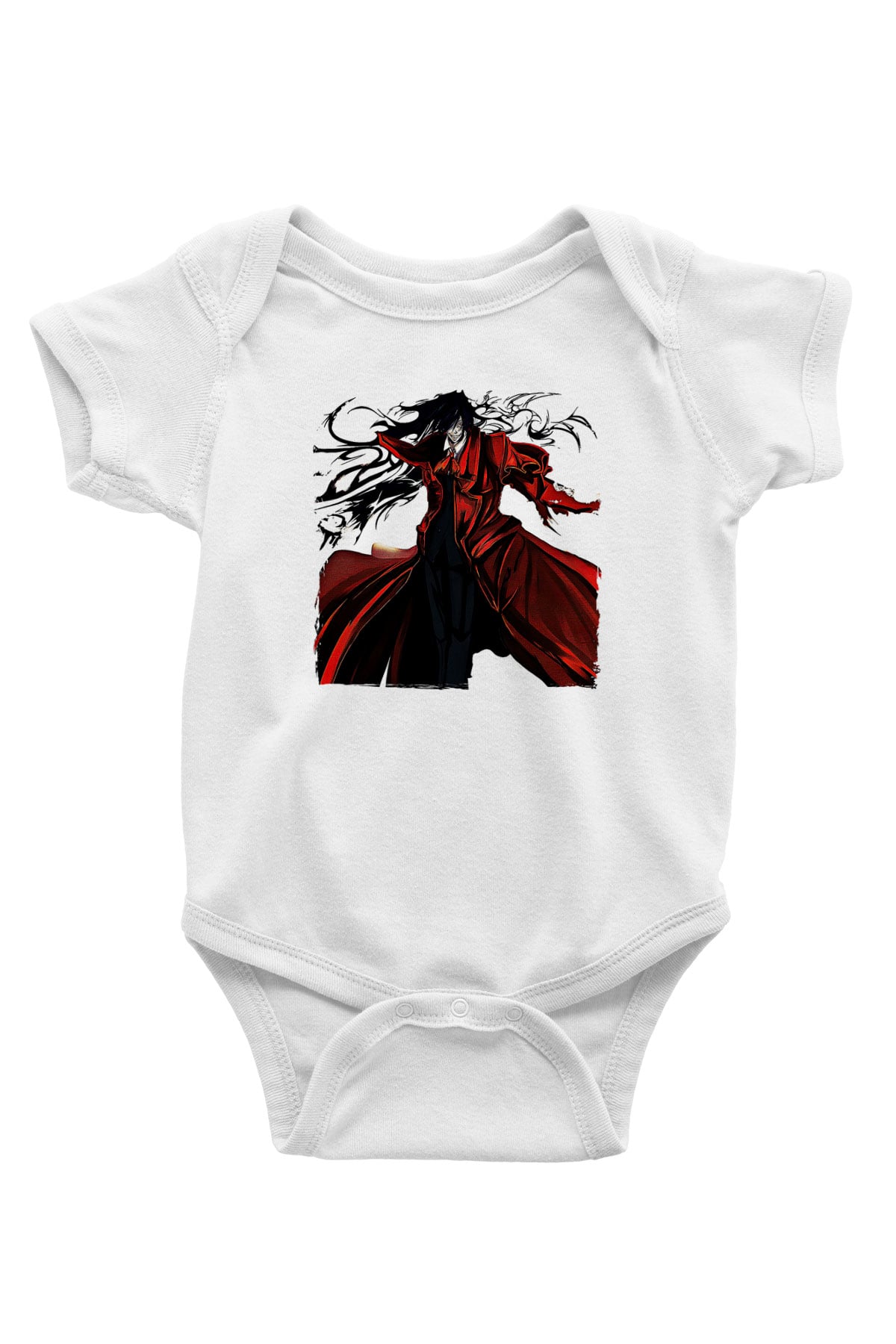 Alucard Baskılı Beyaz Unisex Bebek Body - Zıbın