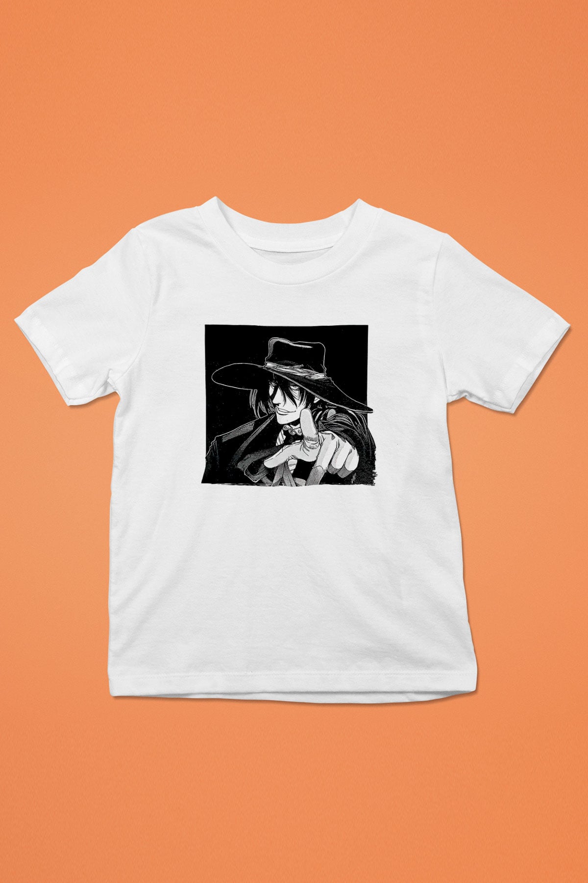 Alucard Baskılı Beyaz Unisex Beyaz Çocuk Tişört - Tshirt