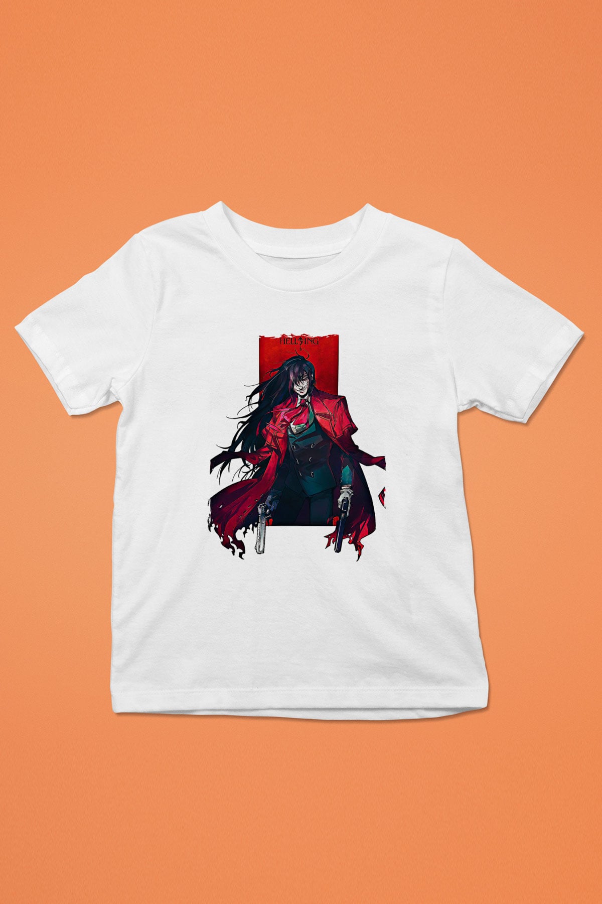 Alucard Baskılı Beyaz Unisex Beyaz Çocuk Tişört - Tshirt