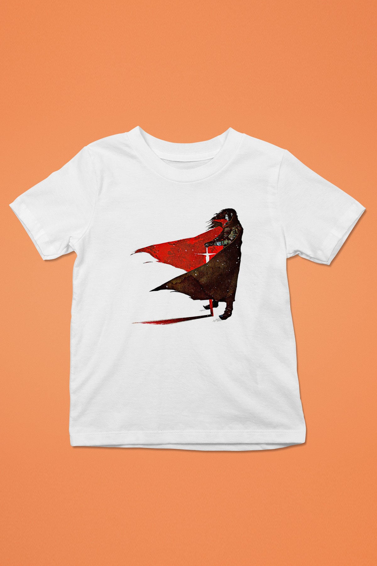 Alucard Baskılı Beyaz Unisex Beyaz Çocuk Tişört - Tshirt