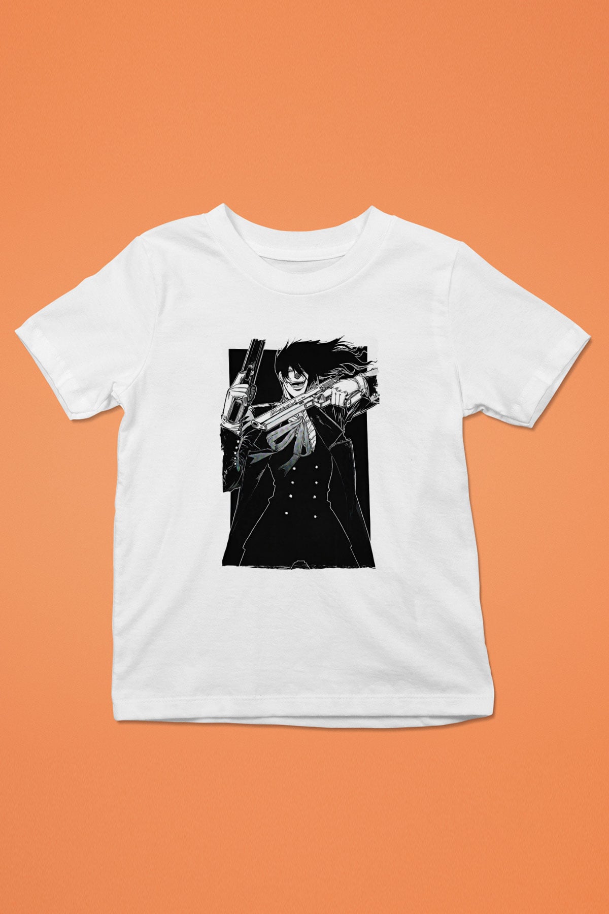 Alucard Baskılı Beyaz Unisex Beyaz Çocuk Tişört - Tshirt