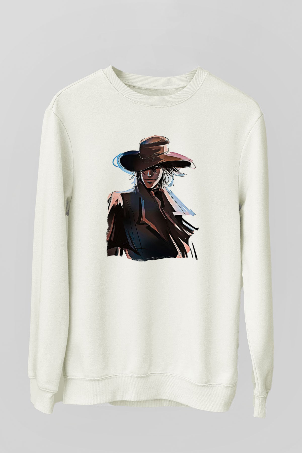 Alucard Baskılı Beyaz Unisex Sweatshirt