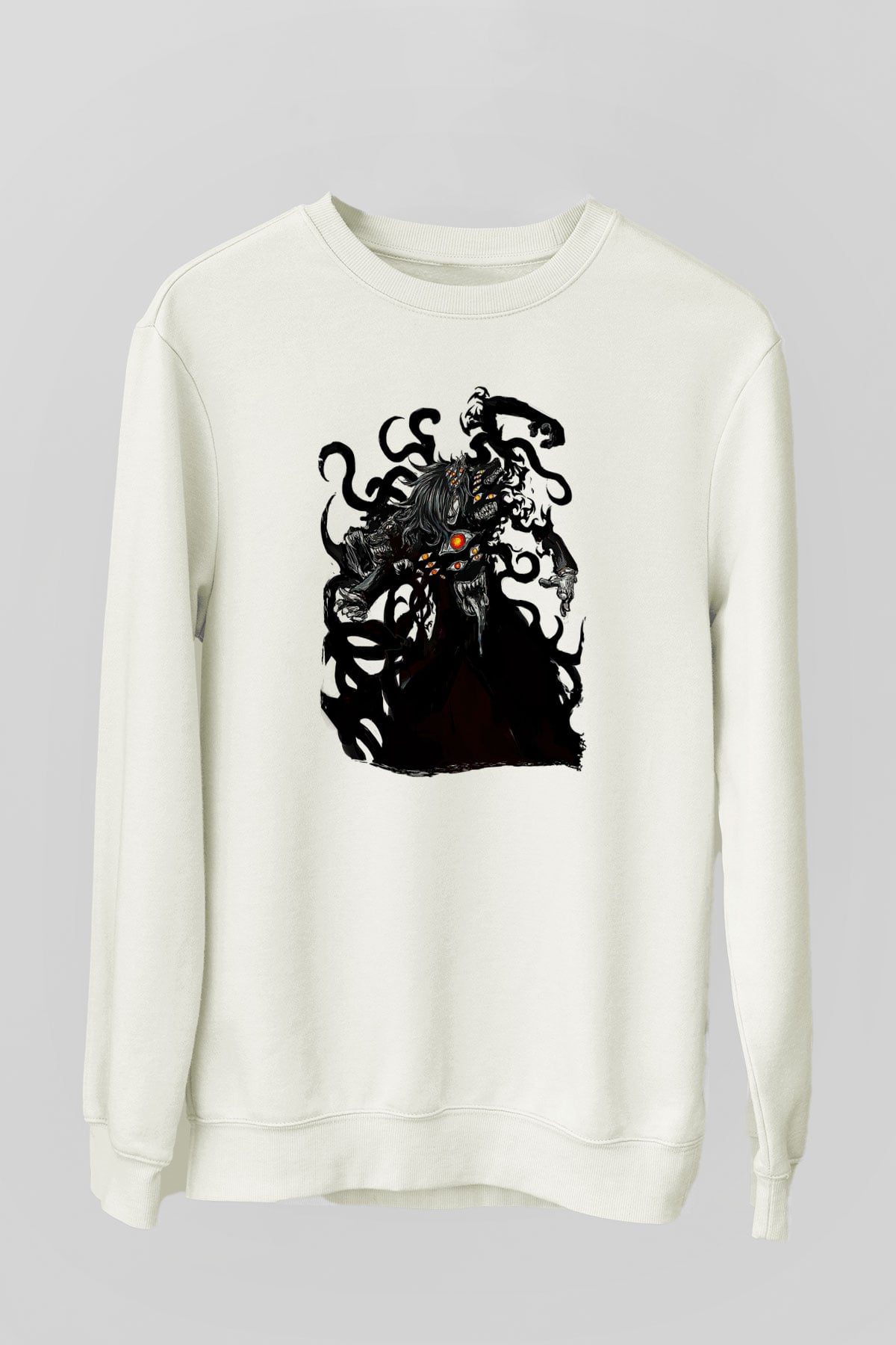 Alucard Baskılı Beyaz Unisex Sweatshirt