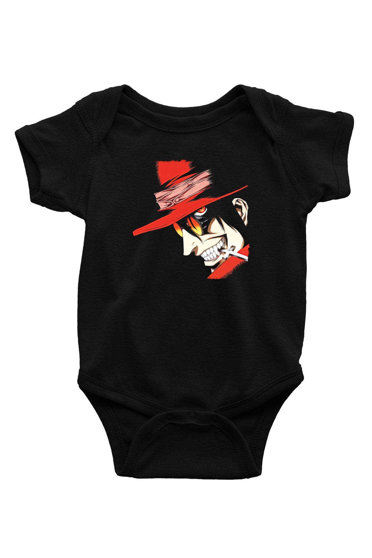 Alucard Baskılı Unisex Siyah Bebek Body - Zıbın