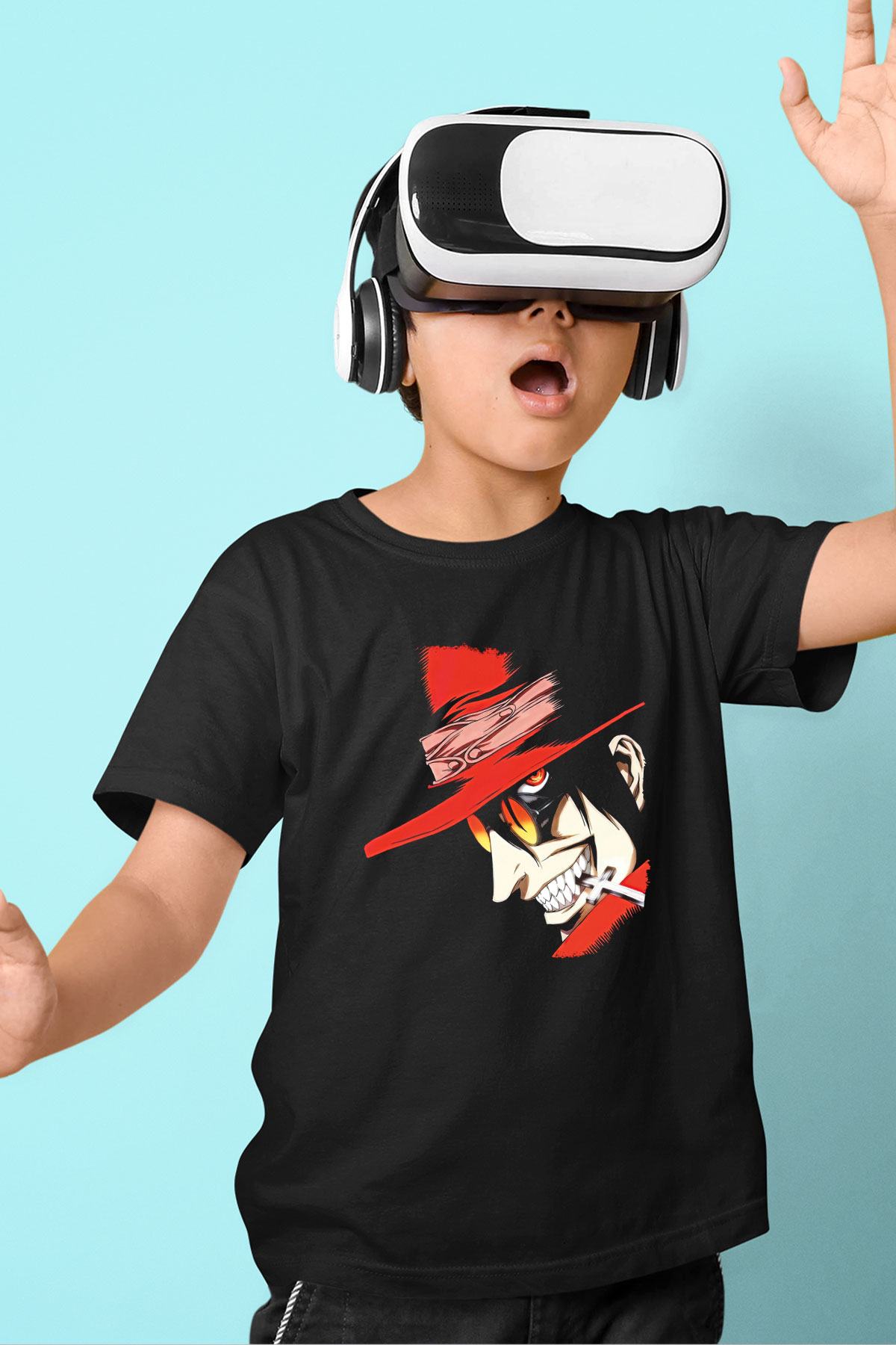 Alucard Baskılı Unisex Siyah Çocuk Tişört - Tshirt