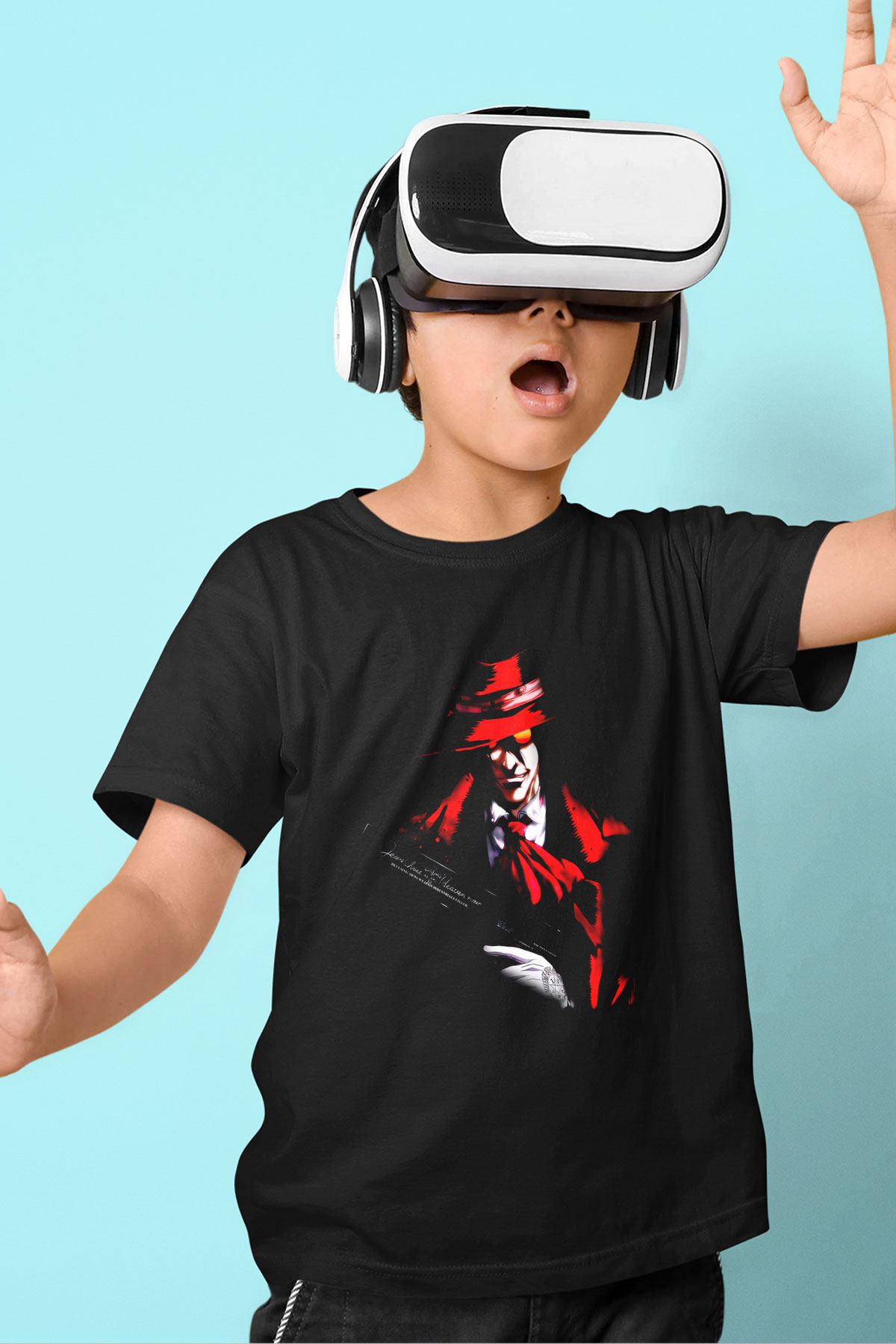 Alucard Baskılı Unisex Siyah Çocuk Tişört - Tshirt