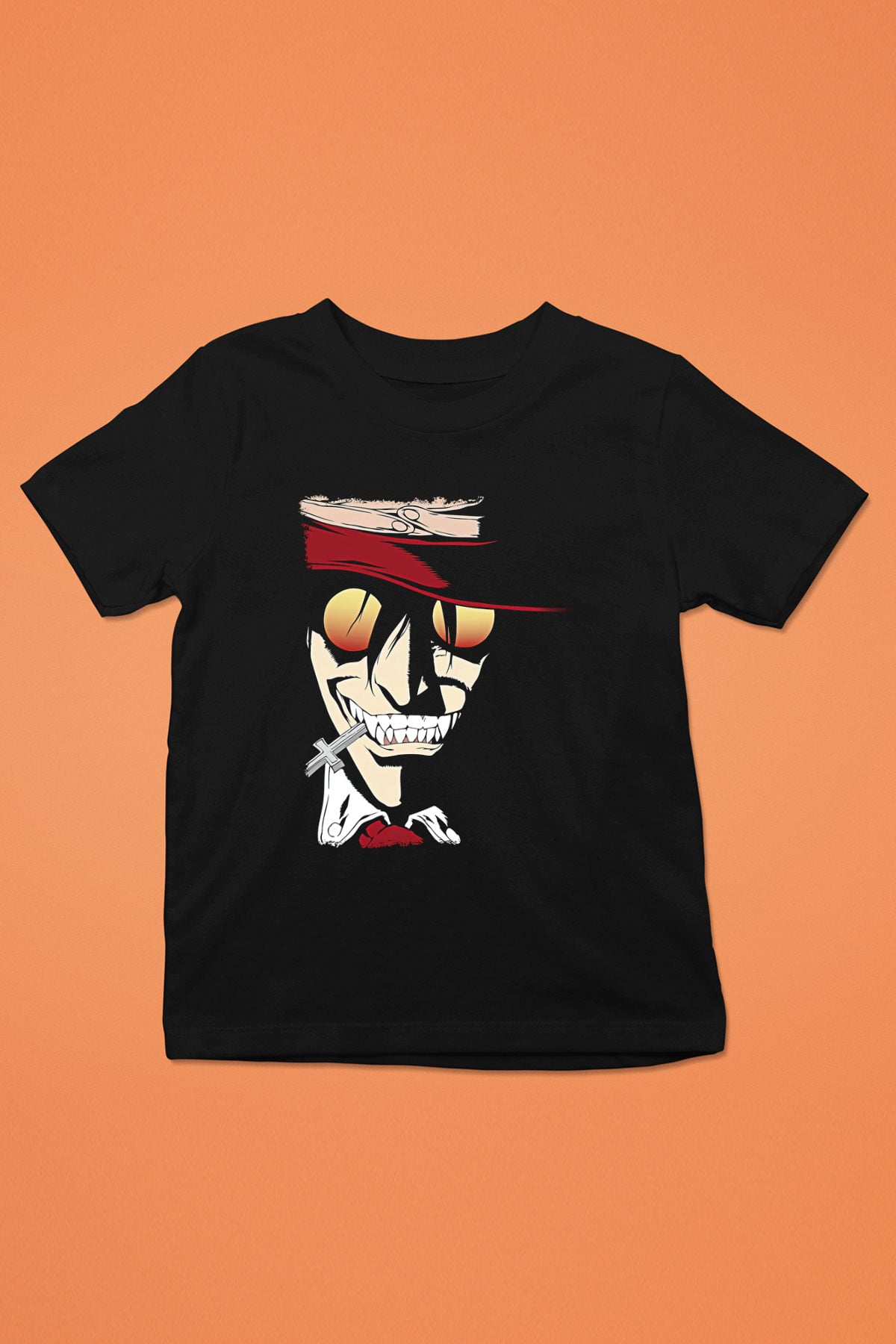 Alucard Baskılı Unisex Siyah Çocuk Tişört - Tshirt