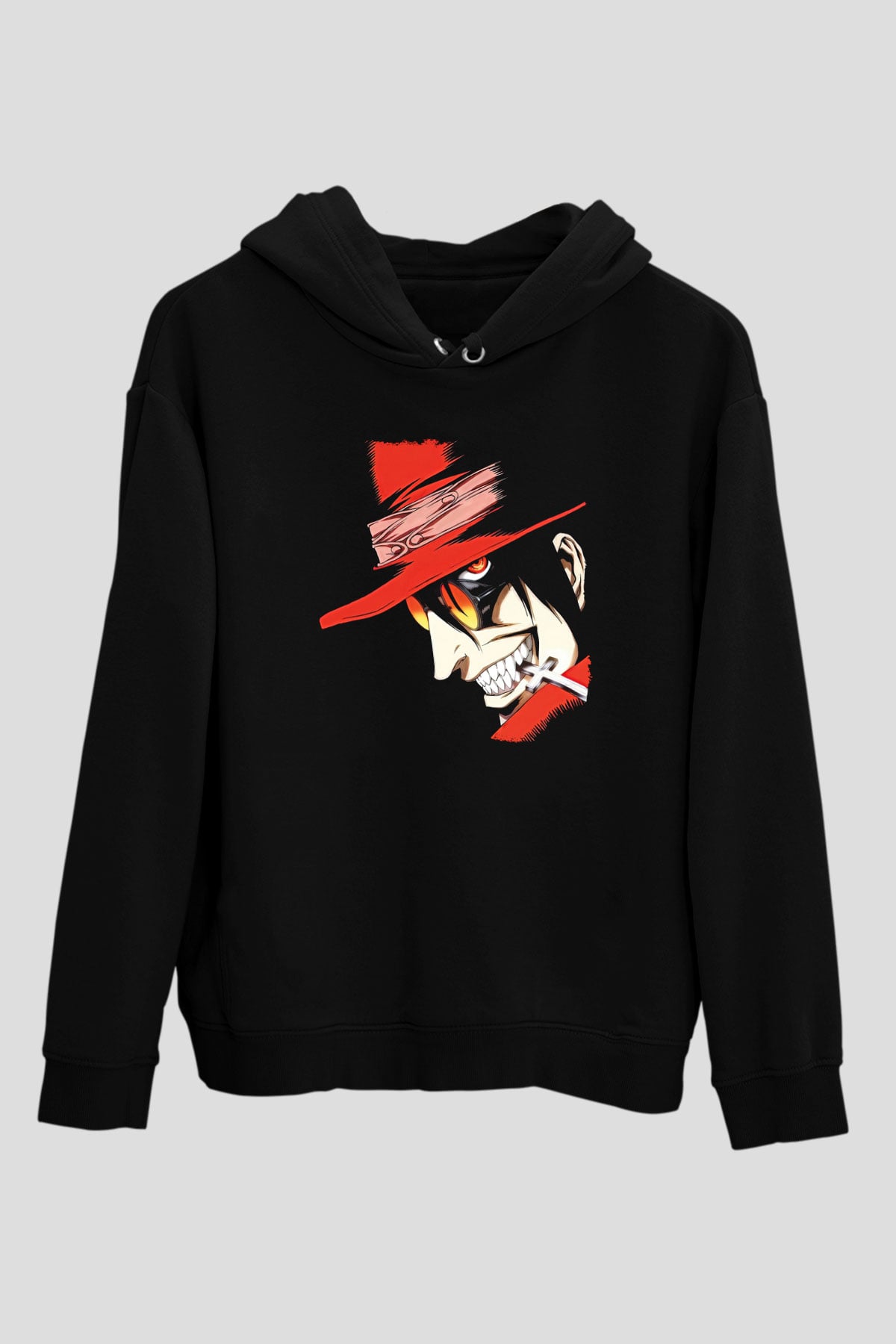 Alucard Baskılı Unisex Siyah Hoodie