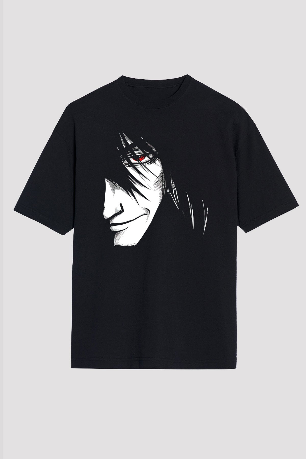 Alucard Baskılı Unisex Siyah Oversize Tişört - Tshirt