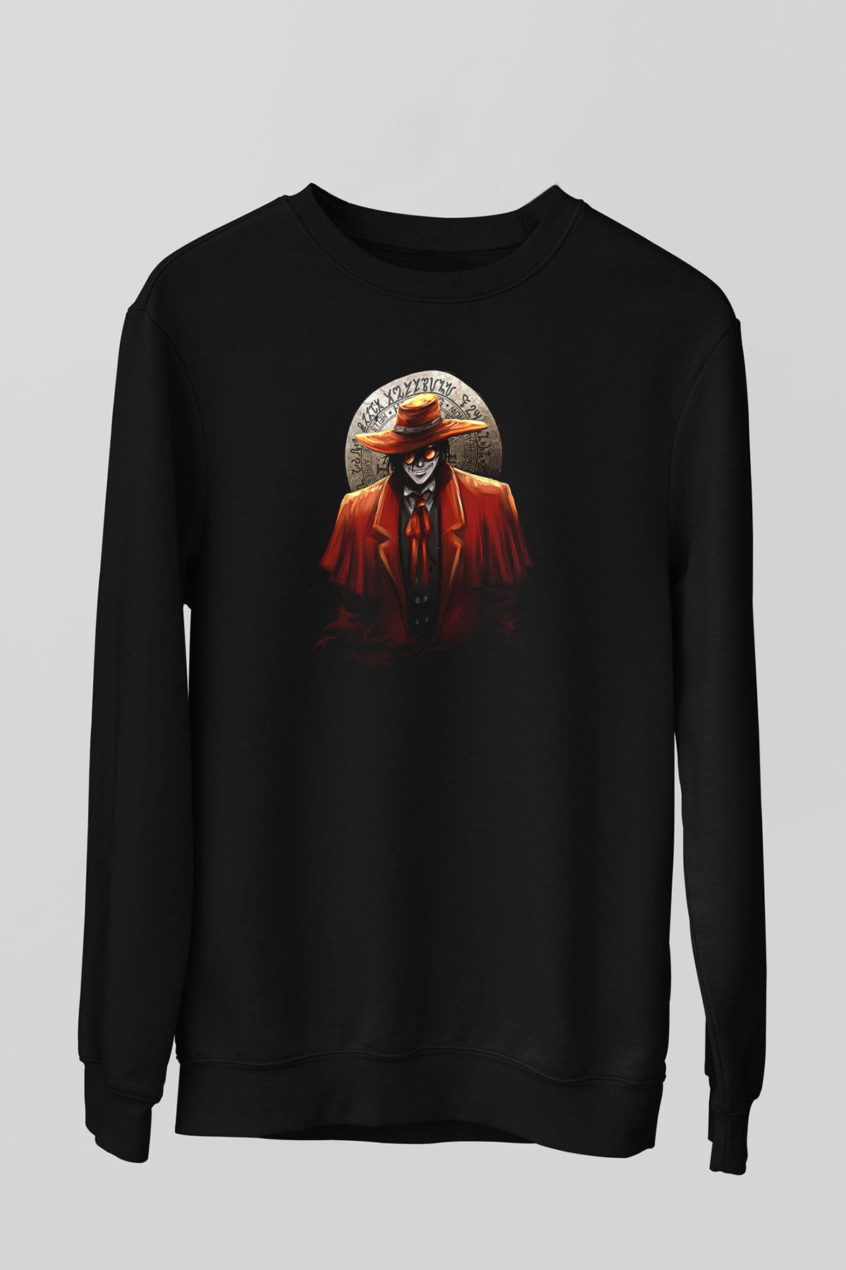 Alucard Baskılı Unisex Siyah Sweatshirt