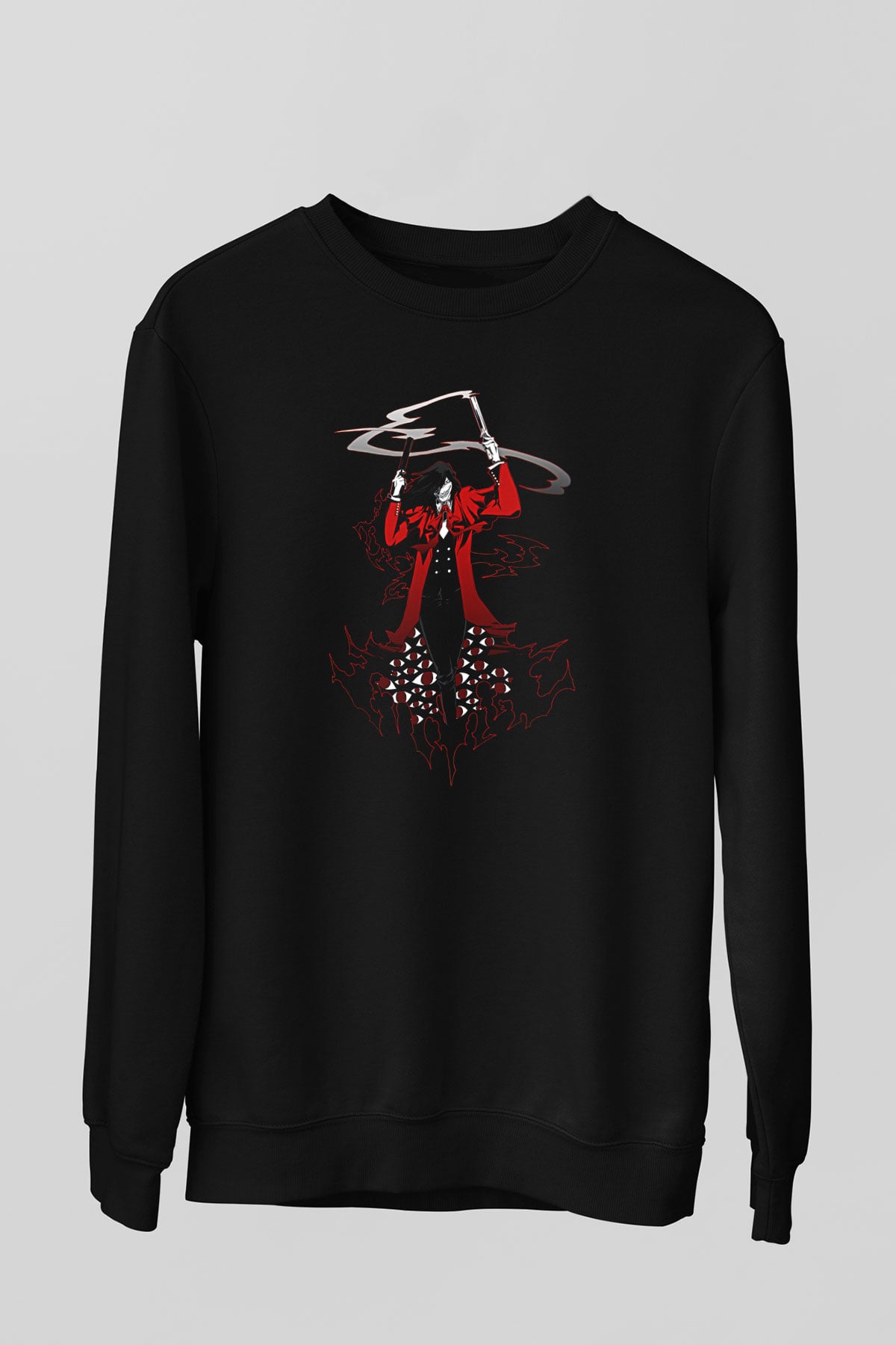 Alucard Baskılı Unisex Siyah Sweatshirt