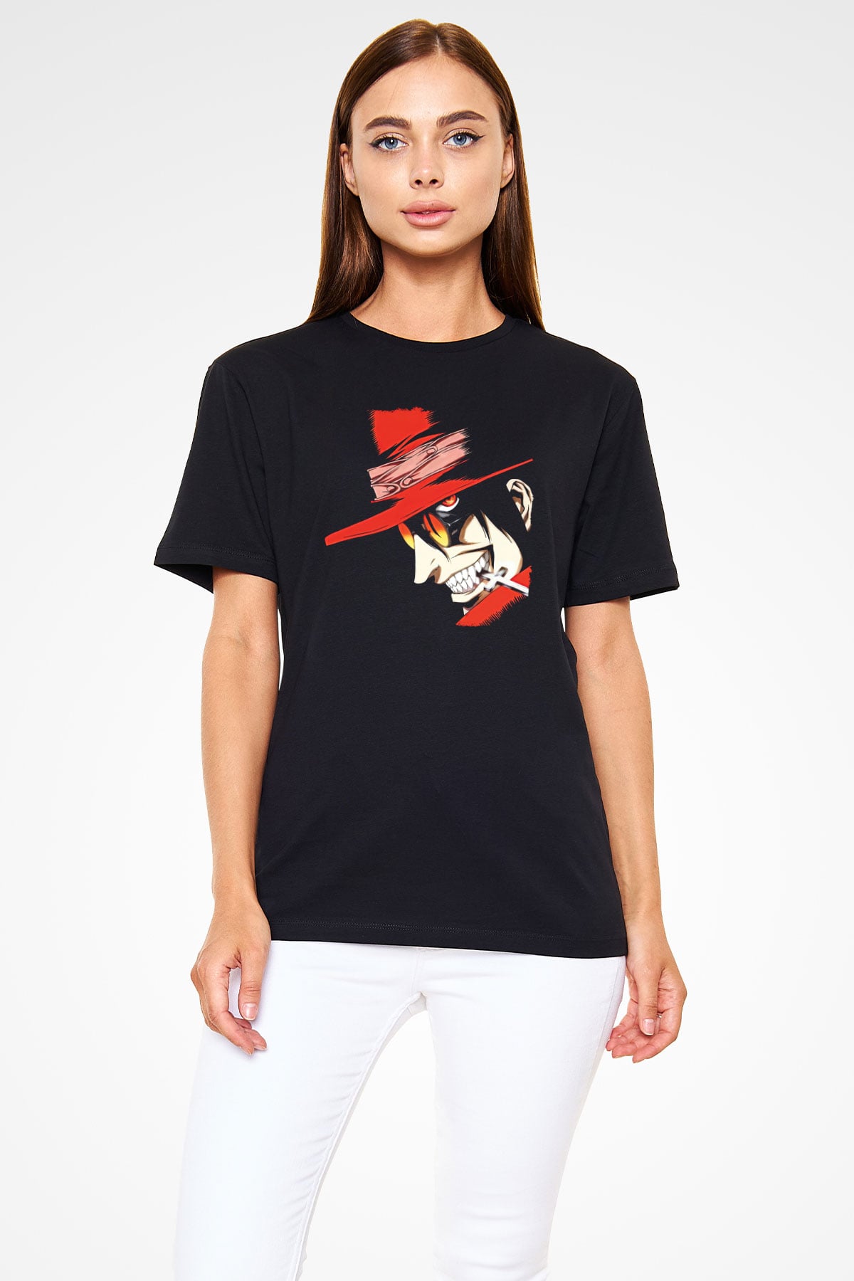 Alucard Baskılı Unisex Siyah Tişört - Tshirt