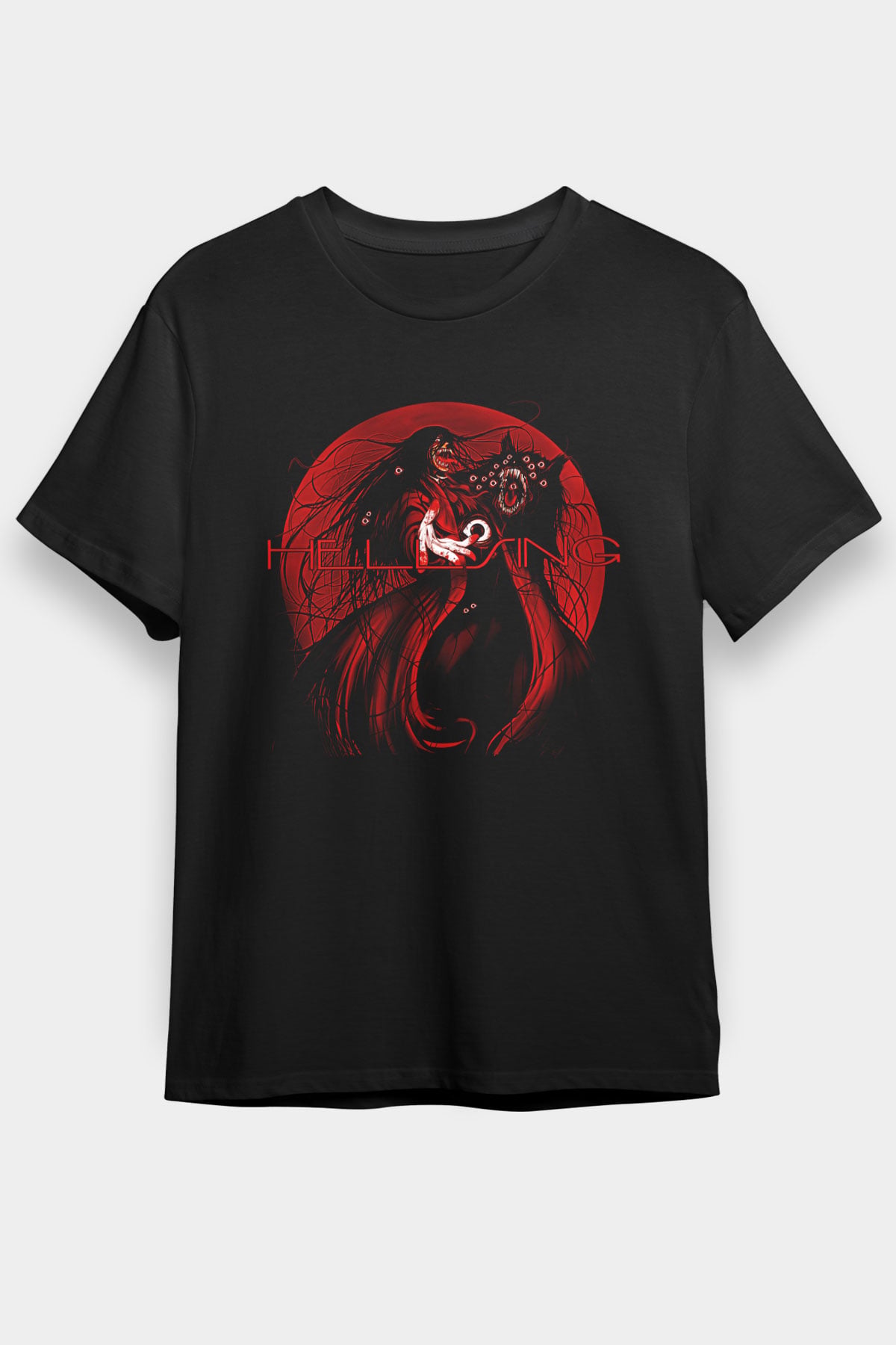 Alucard Baskılı Unisex Siyah Tişört - Tshirt