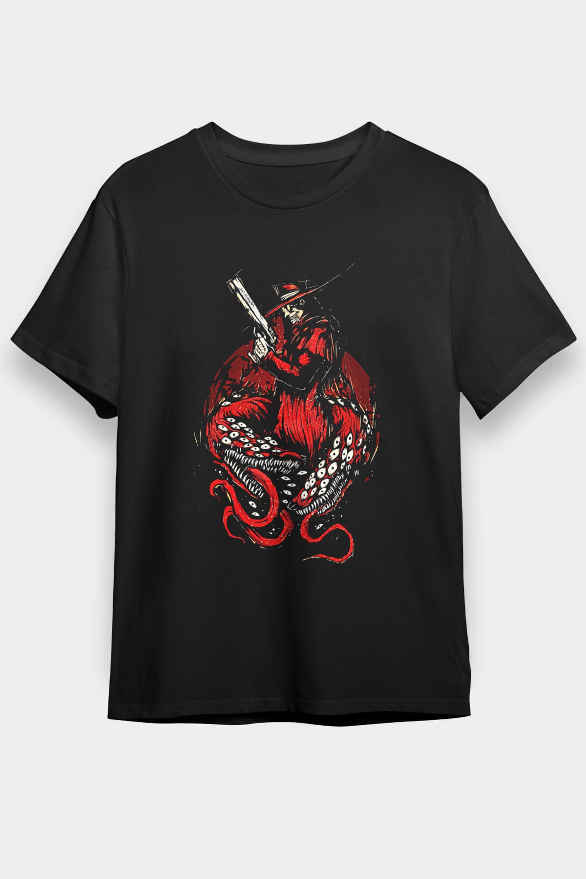 Alucard Baskılı Unisex Siyah Tişört - Tshirt