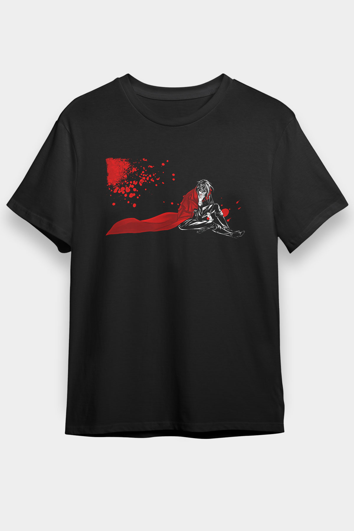 Alucard Baskılı Unisex Siyah Tişört - Tshirt