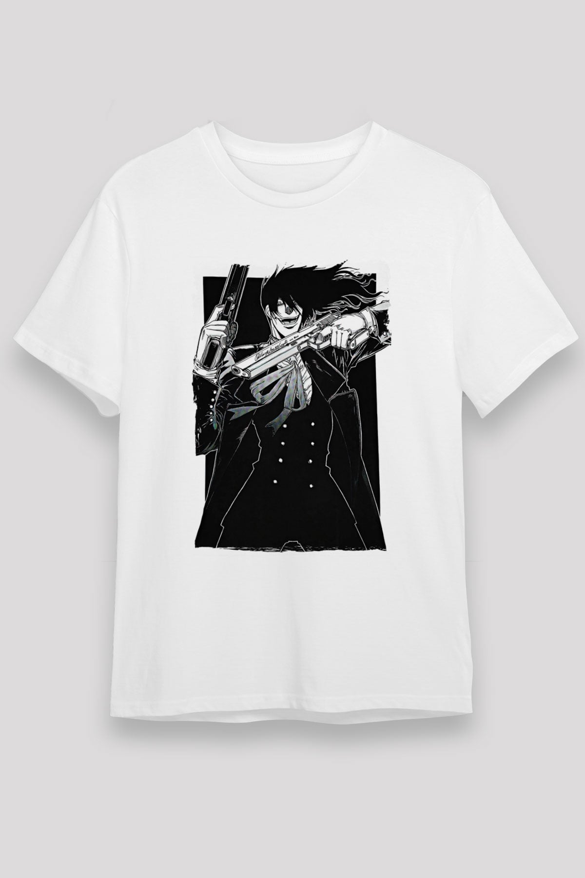 Alucard Unisex Baskılı Beyaz Tişört - Tshirt