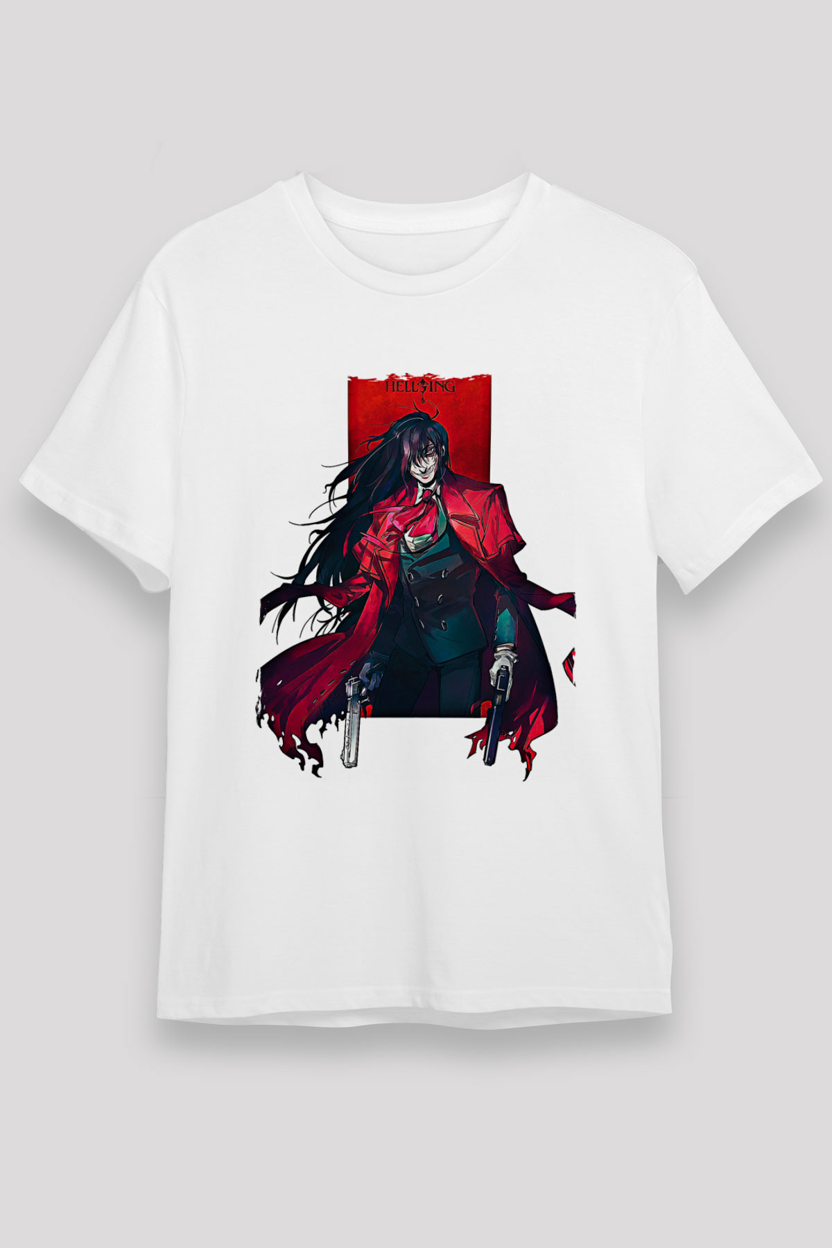 Alucard Unisex Baskılı Beyaz Tişört - Tshirt