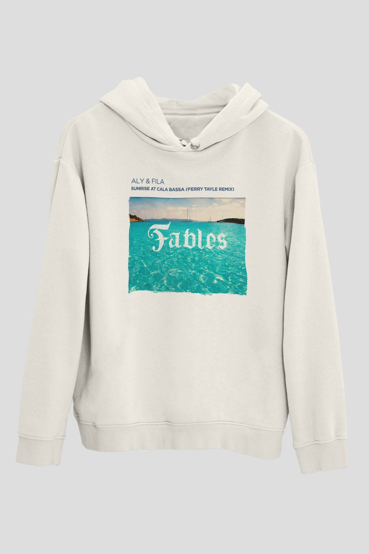 Aly & Fila Beyaz Unisex Kapüşonlu Sweatshirt