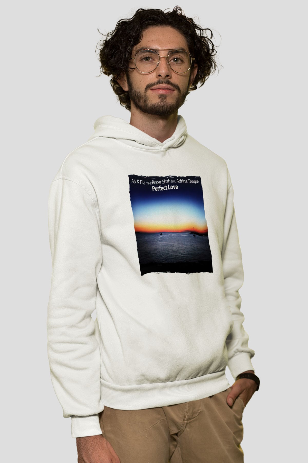 Aly & Fila Beyaz Unisex Kapüşonlu Sweatshirt