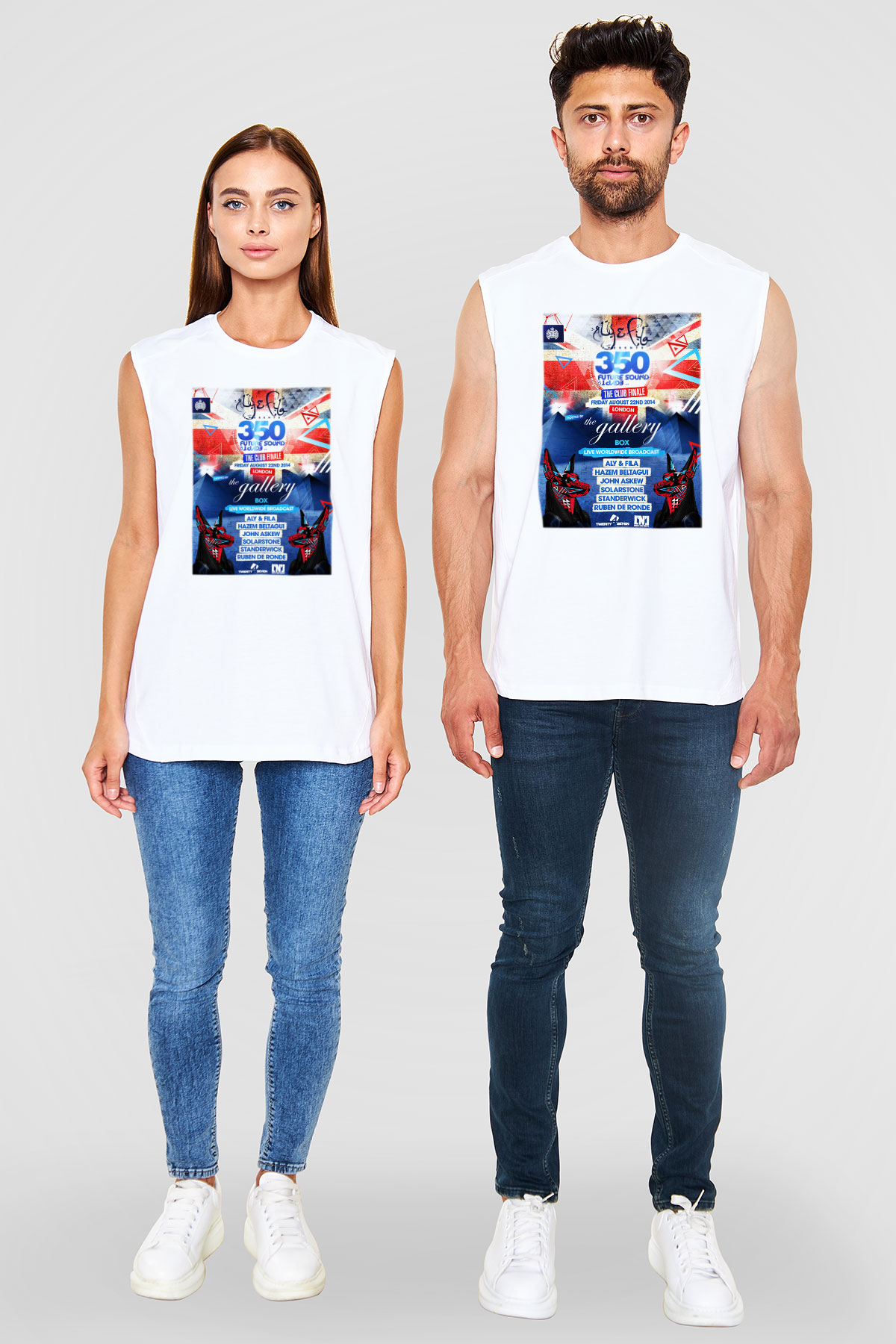 Aly & Fila Beyaz Unisex Kolsuz Tişört