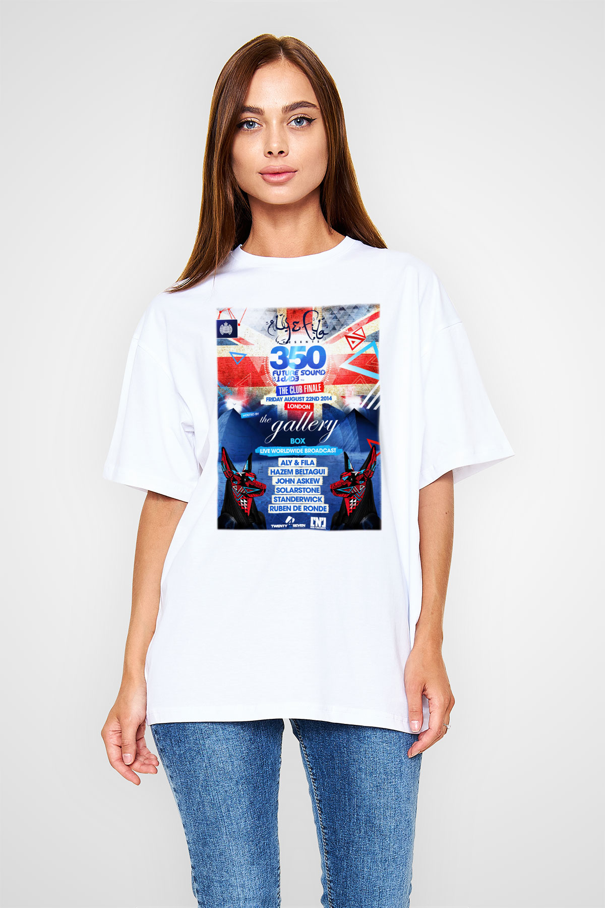 Aly & Fila Beyaz Unisex Oversize Tişört T-Shirt