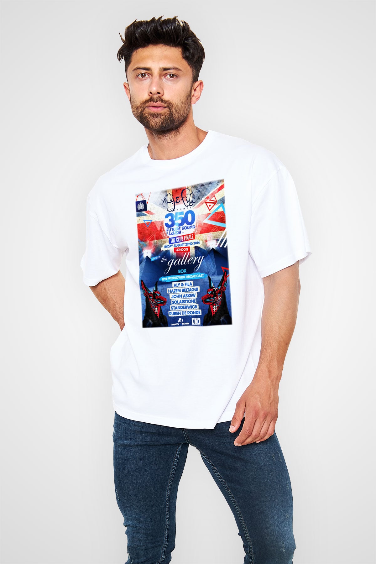 Aly & Fila Beyaz Unisex Oversize Tişört T-Shirt