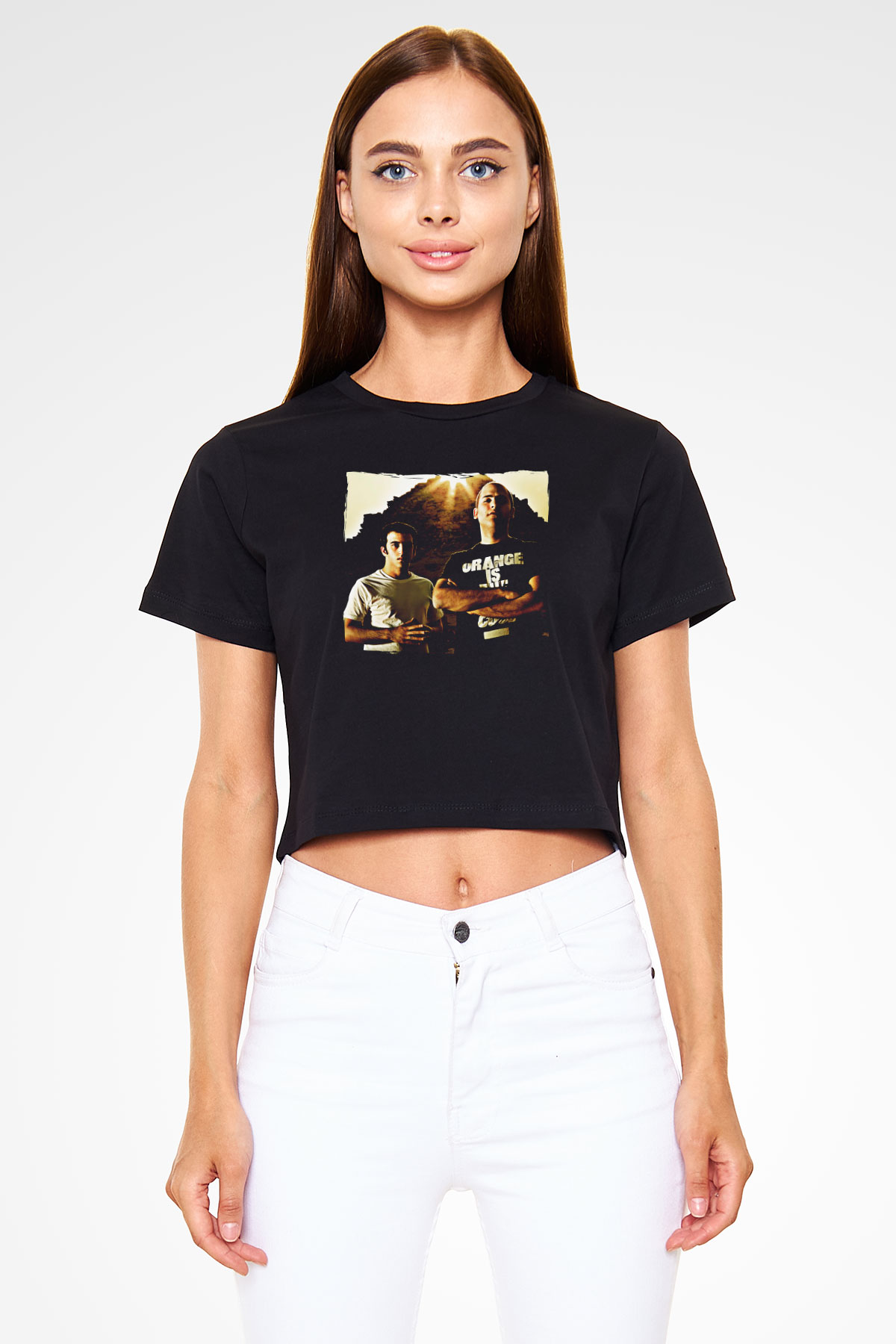 Aly & Fila Siyah  Crop Top Tişört