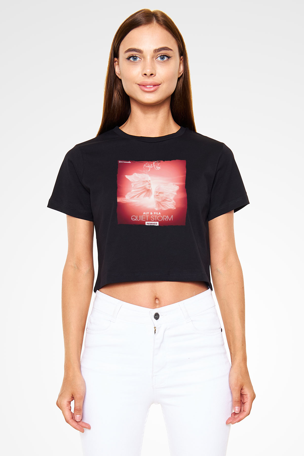 Aly & Fila Siyah  Crop Top Tişört