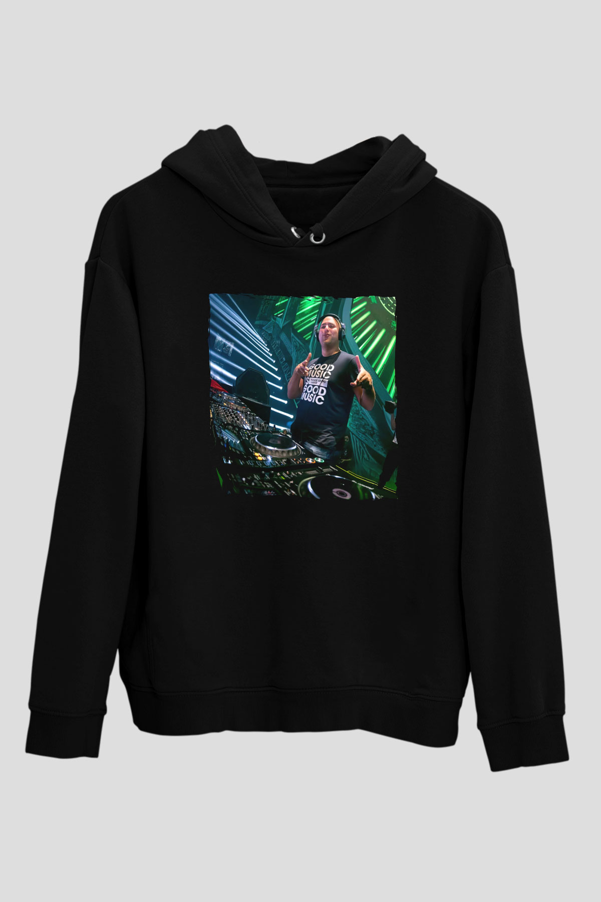 Aly & Fila Siyah Unisex Kapüşonlu Sweatshirt