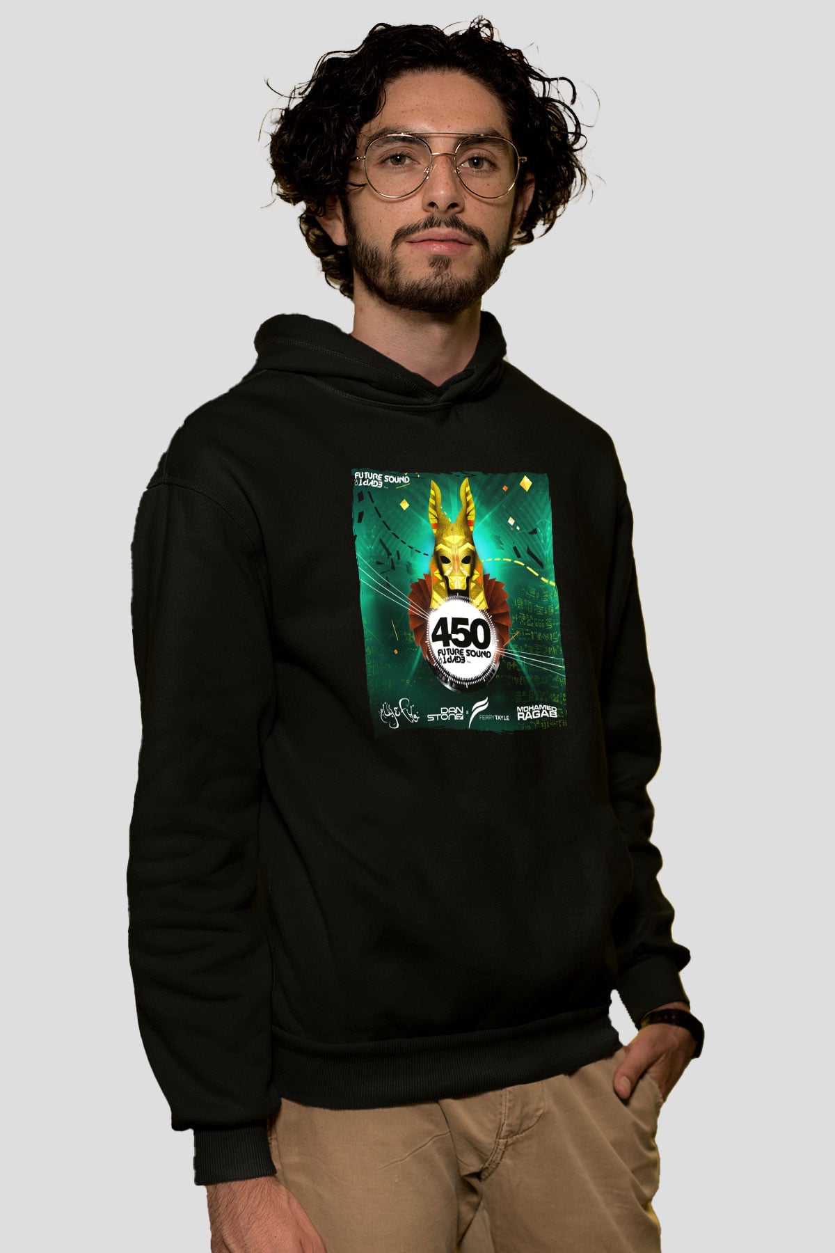 Aly & Fila Siyah Unisex Kapüşonlu Sweatshirt