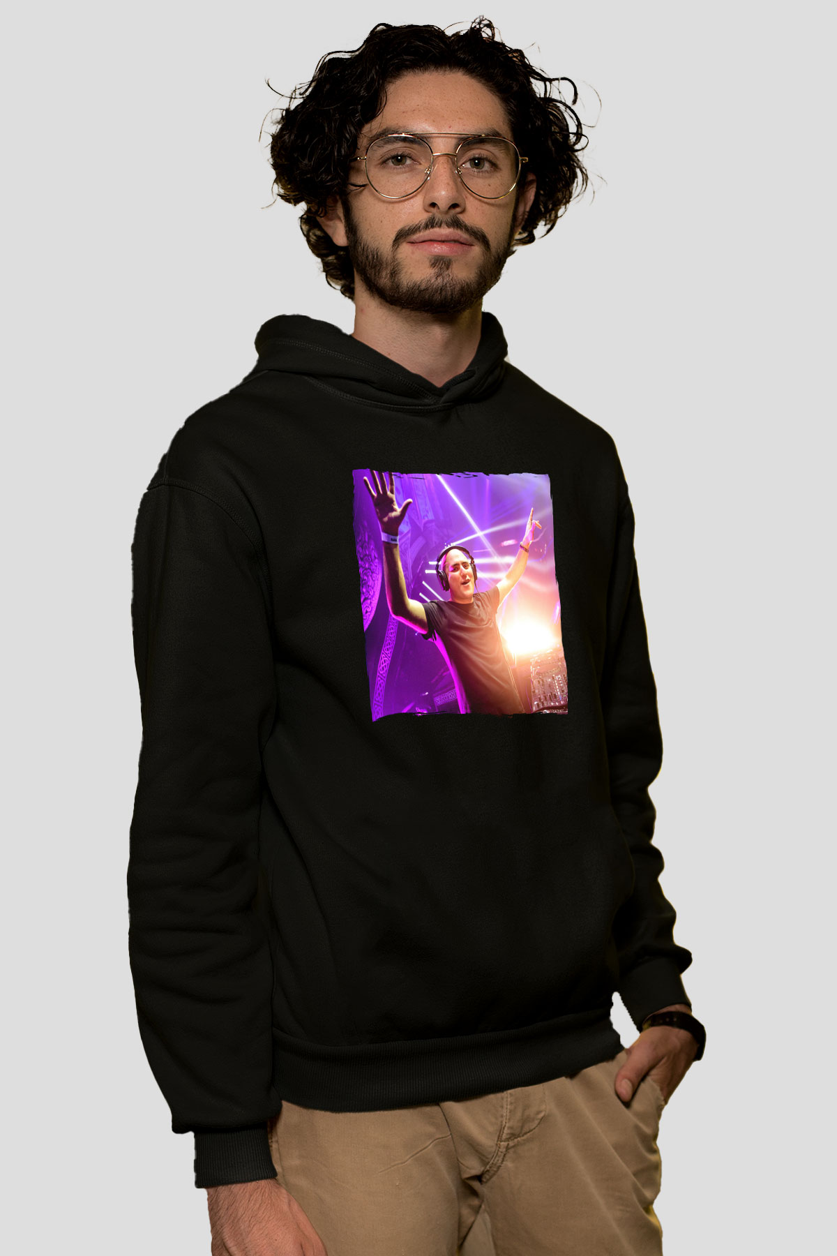 Aly & Fila Siyah Unisex Kapüşonlu Sweatshirt