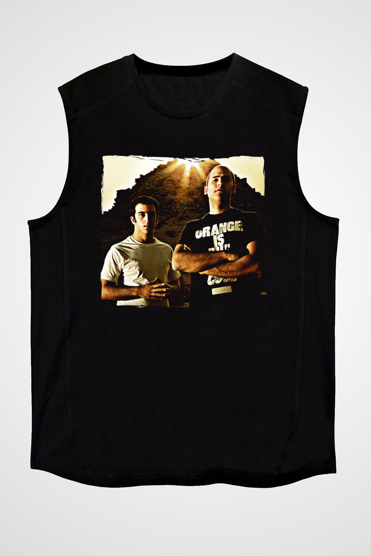 Aly & Fila Siyah Unisex Kolsuz Tişört