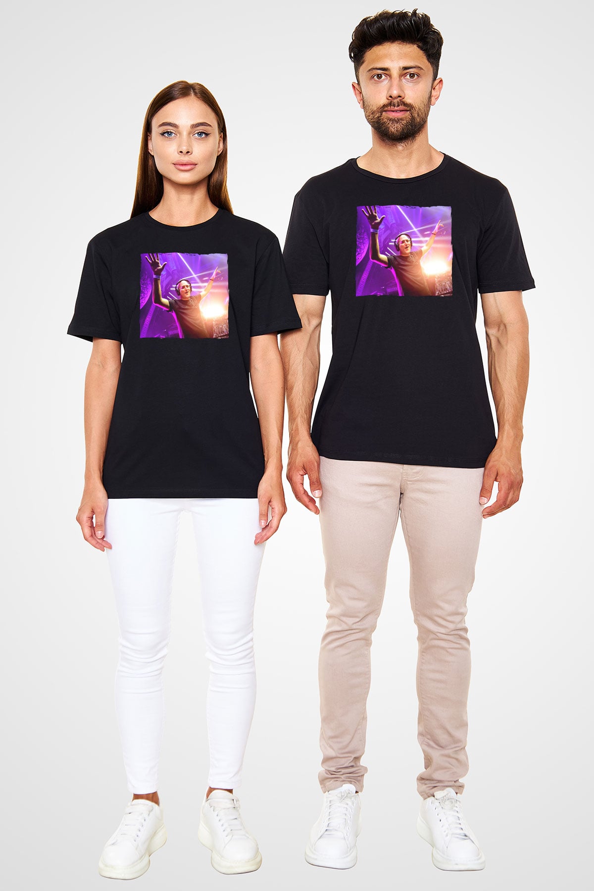 Aly & Fila Siyah Unisex Tişört T-Shirt - TişörtFabrikası