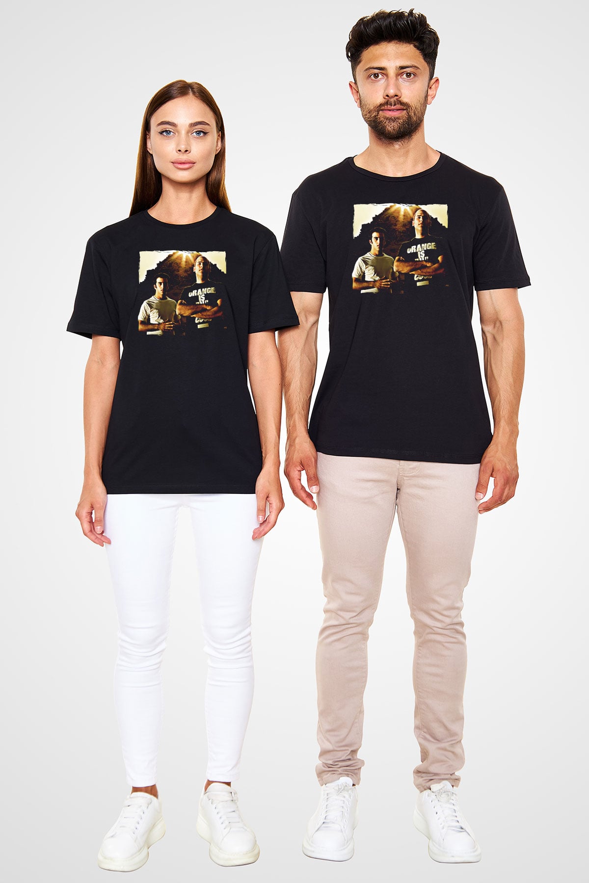 Aly & Fila Siyah Unisex Tişört T-Shirt - TişörtFabrikası