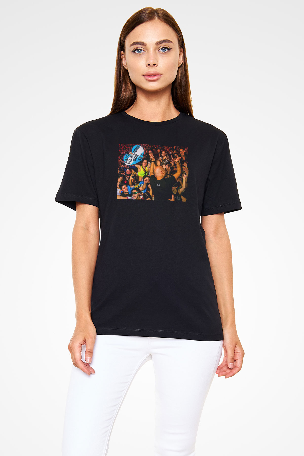 Aly & Fila Siyah Unisex Tişört T-Shirt - TişörtFabrikası