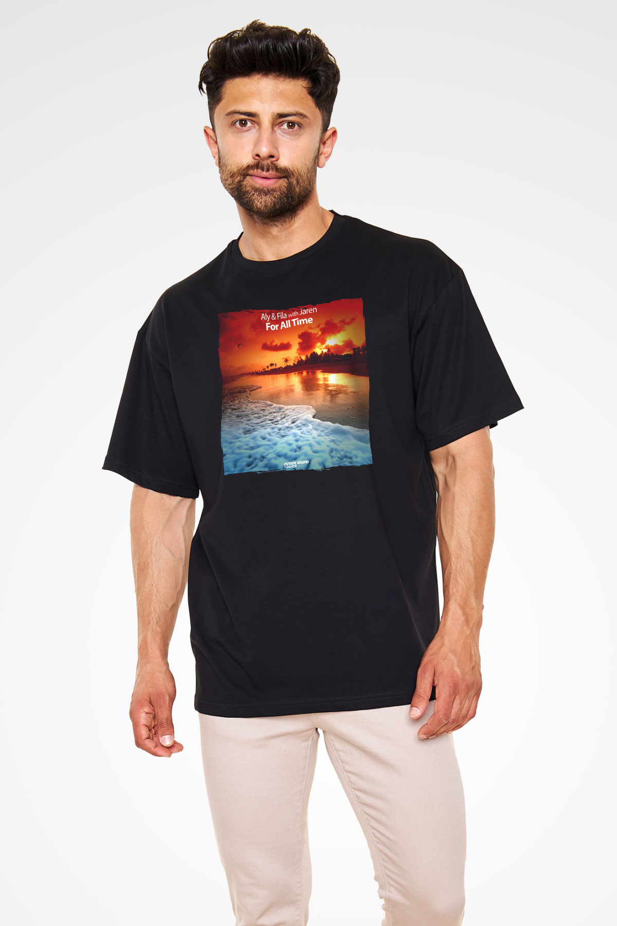 Aly & Fila Siyah Unisex Tişört T-Shirt - TişörtFabrikası