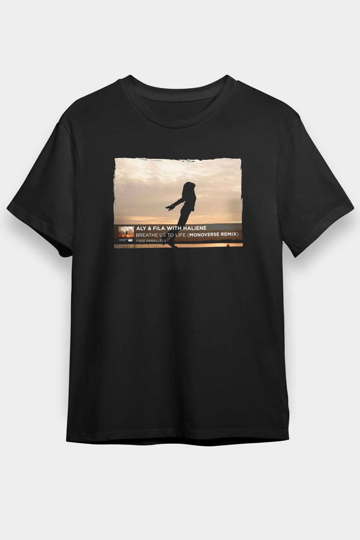 Aly & Fila Siyah Unisex Tişört T-Shirt - TişörtFabrikası