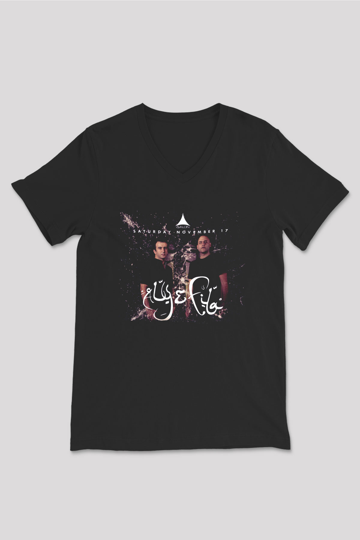 Aly & Fila Siyah Unisex V Yaka Tişört