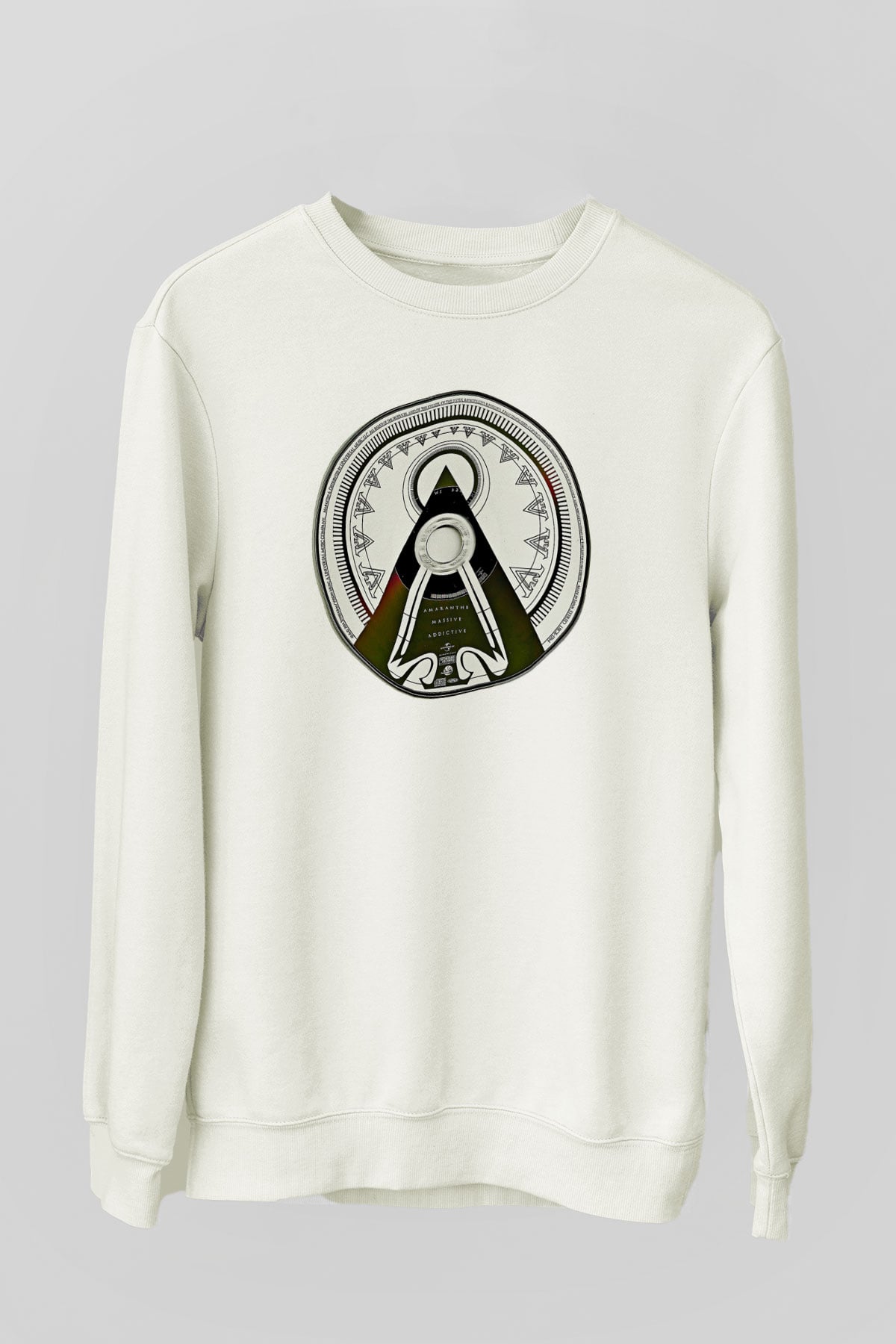 Amaranthe Baskılı Beyaz Unisex Sweatshirt
