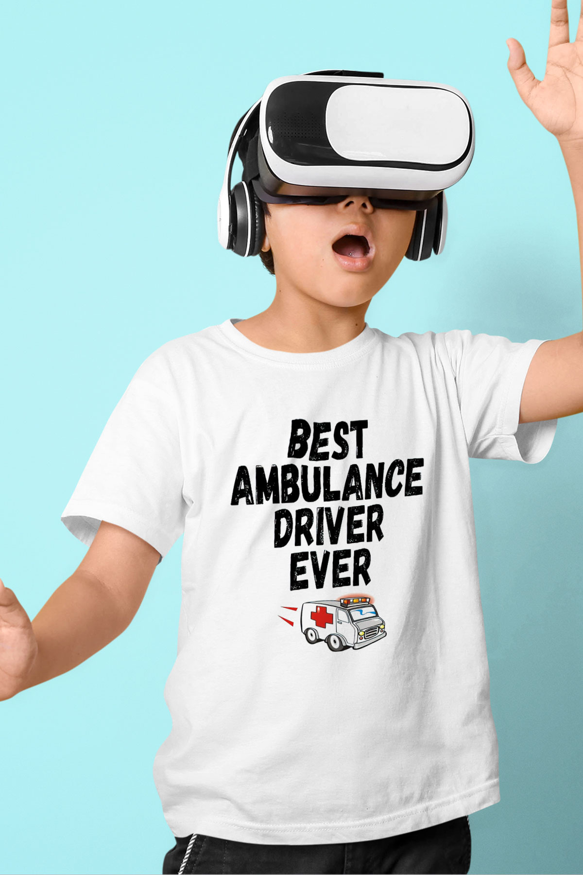 Ambulans şoförü Beyaz Unisex Çocuk Tişört
