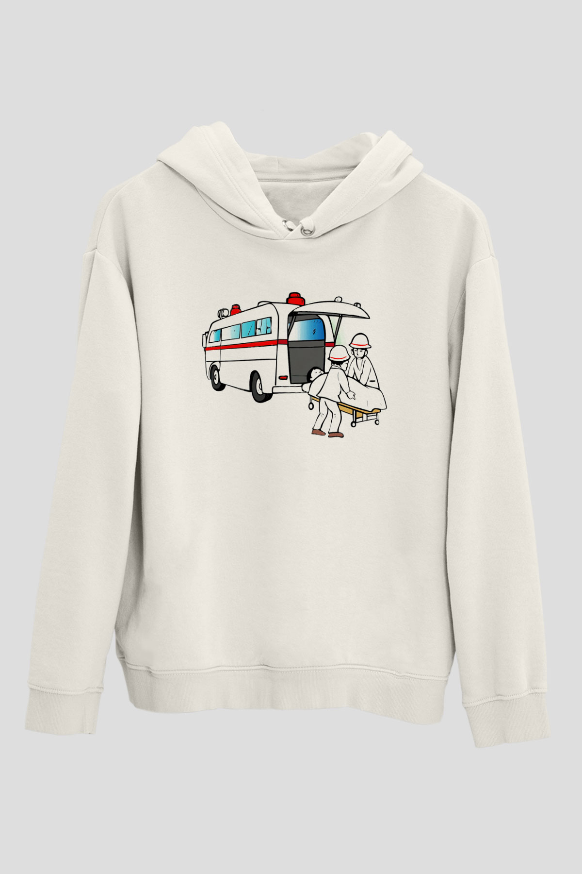 Ambulans şoförü Beyaz Unisex Hoodie